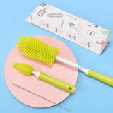 Baby Silicone Baby Bottle Brush Straw Scrubbing Baby Bottle Brush Cleaning