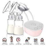 Double Electric Breast Pump, Portable Dual Breastfeeding Pump Anti-Backflow with Milk Collect Function Strong Suction 3 Modes 9 Levels, Pink