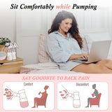 Double Electric Breast Pump, Portable Dual Breastfeeding Pump Anti-Backflow with Milk Collect Function Strong Suction 3 Modes 9 Levels, Pink